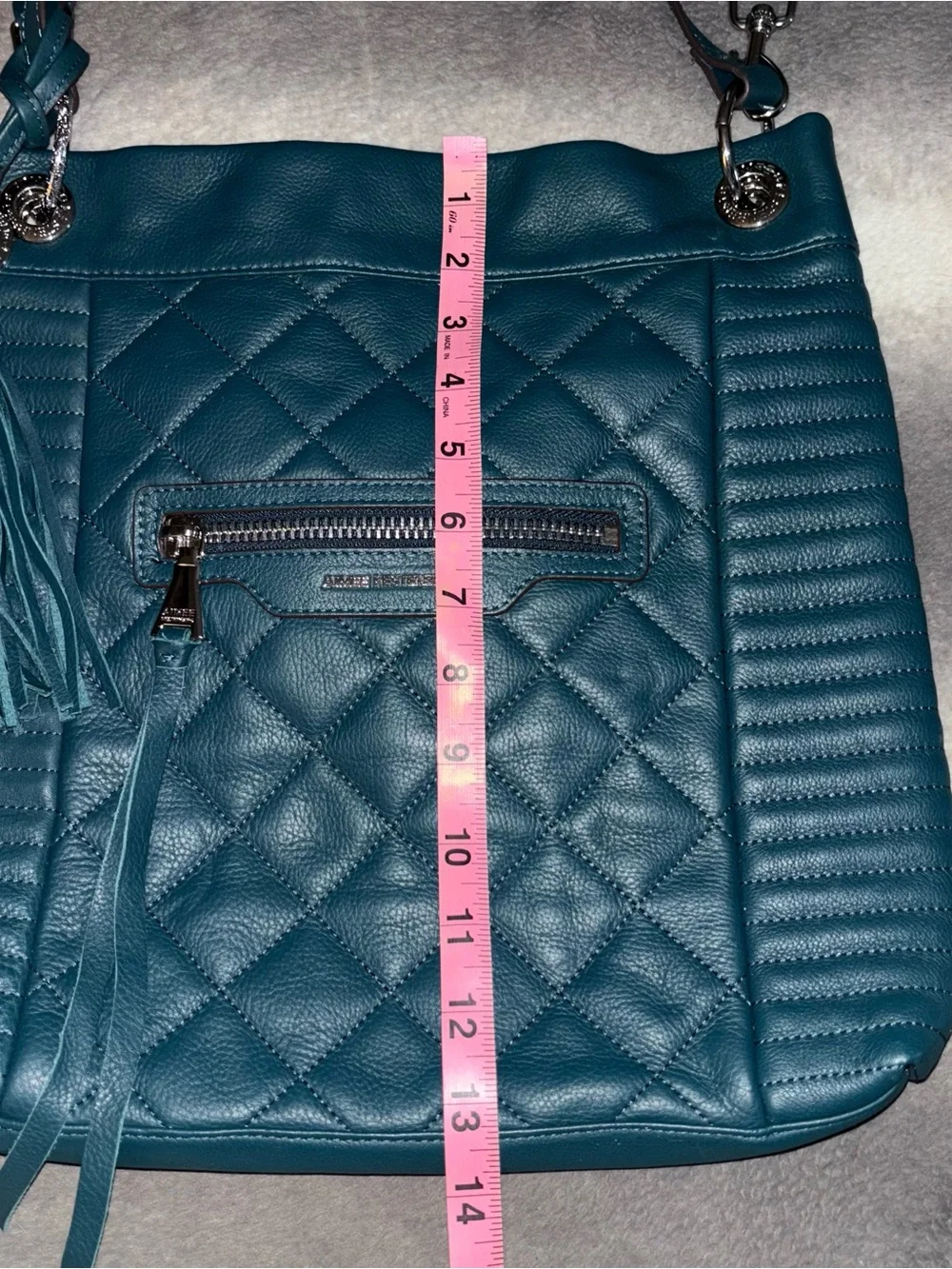 Aimee Kestenberg Serena Teal Leather Quilted Convertible Crossbody Hobo Bag